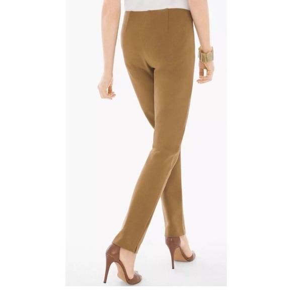Chico's Juliet Ankle Pants Tan Camel Knit Ponte Pant Womens - Picture 2 of 8